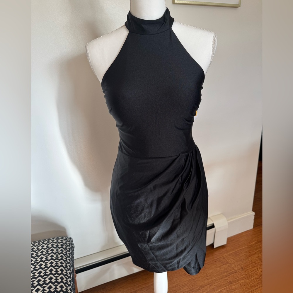 Elegant Black Halter Dress LBD NWT Size 5